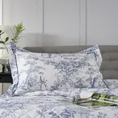 The Lyndon Company Toile De Jouy Pillowcase Pair Blue Oxford