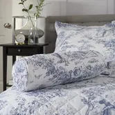 The Lyndon Company Toile De Jouy Bolster Cushion Blue