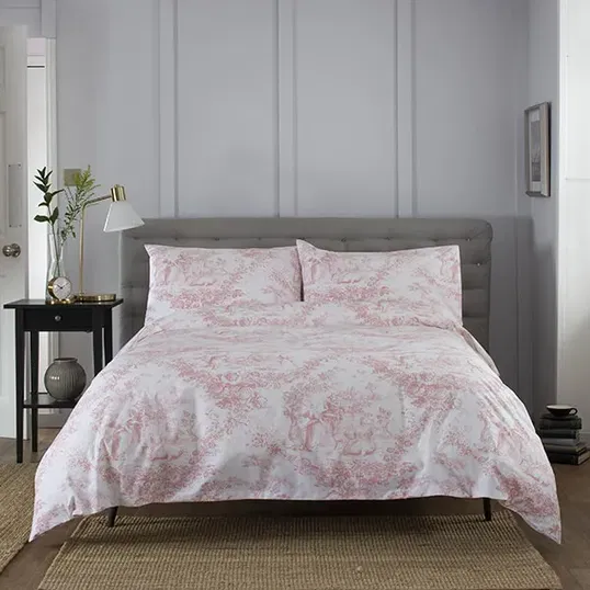 The Lyndon Company Toile De Jouy Duvet Cover Pink Single