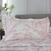 The Lyndon Company Toile De Jouy Pillowcase Pair Pink Oxford