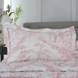The Lyndon Company Toile De Jouy Pillowcase Pair Pink Oxford