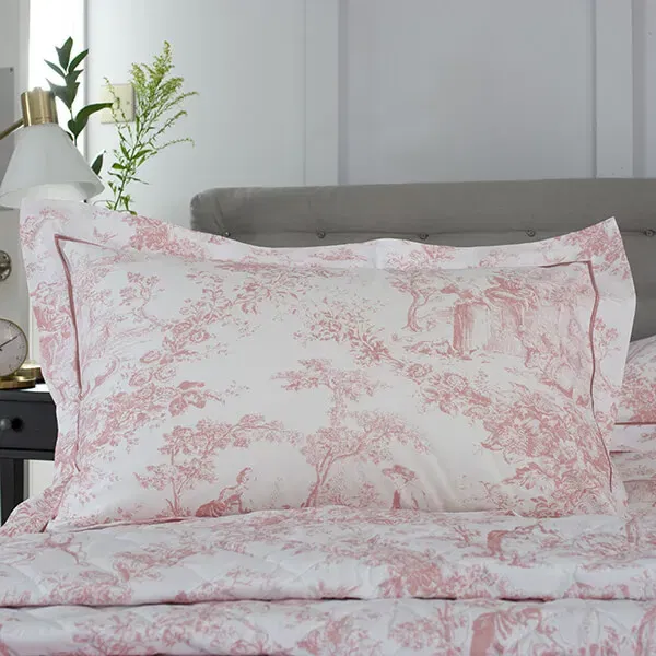The Lyndon Company Toile De Jouy Pillowsham Pair Pink