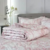 The Lyndon Company Toile De Jouy Bedspread Pink Double
