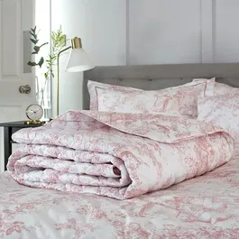 The Lyndon Company Toile De Jouy Bedspread Pink King