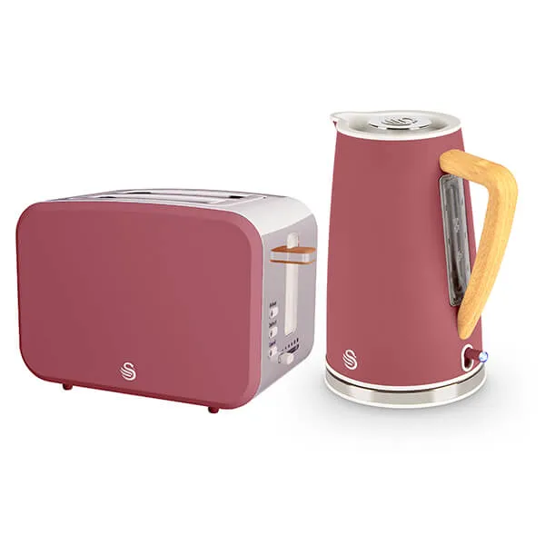 Swan Nordic Fuchsia Rose 1.7 Litre Cordless Kettle & 2 Slice Toaster Set