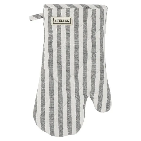 Stellar Textiles 31cm Grey Stripe Oven Glove