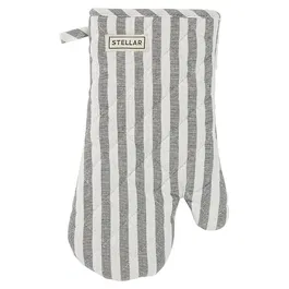 Stellar Textiles 31cm Grey Stripe Oven Glove
