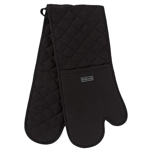 Stellar Textiles 93cm Black Double Oven Glove
