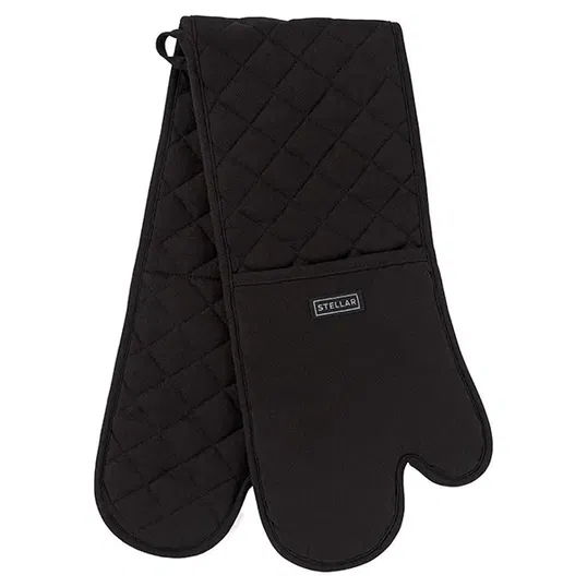 Stellar Textiles 93cm Black Double Oven Glove