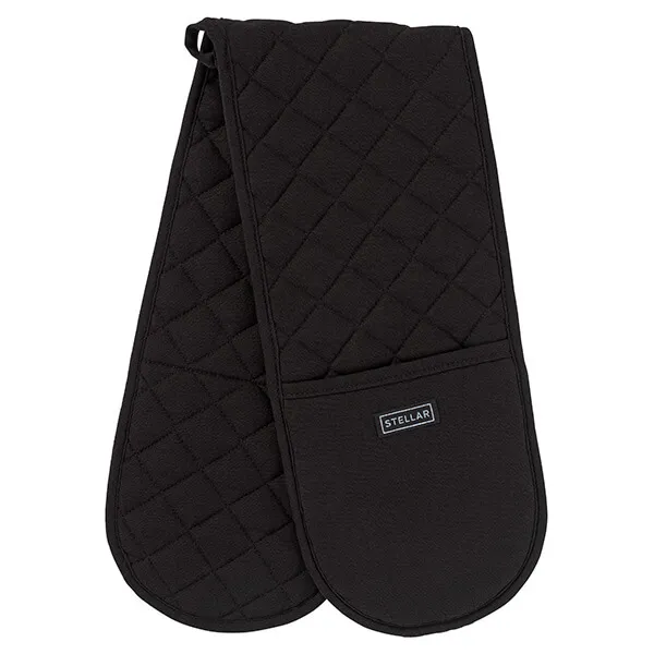 Stellar Textiles 100cm Black Double Oven Mitt