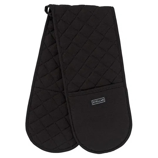 Stellar Textiles 100cm Black Double Oven Mitt