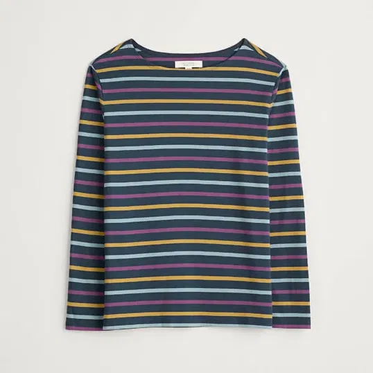 Seasalt Sailor Shirt Tri Breton Maritime Aniseed