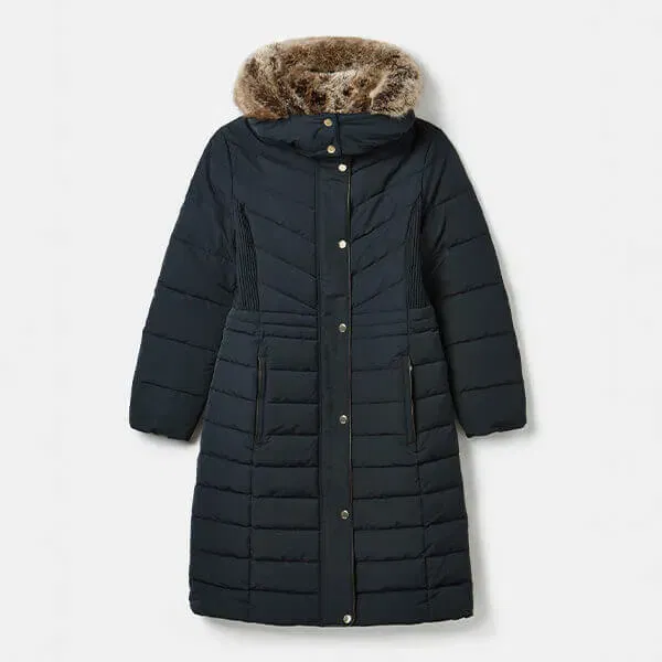 Joules Navy Cherington Longline Padded Coat