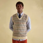 Joules Mens Cream Fairisle Knitted Tank Top