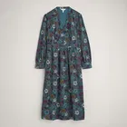 Seasalt Rose Cottage Dress Woodblock Bloom Dusky Jade