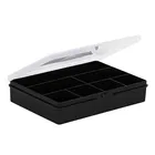 Wham Organiser Box 2.01 19cm with 7 Divisions Recycled Black/Clear