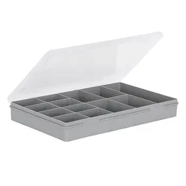Wham Organiser Box 3.03 29cm with 13 Divisions Soft Grey/Clear