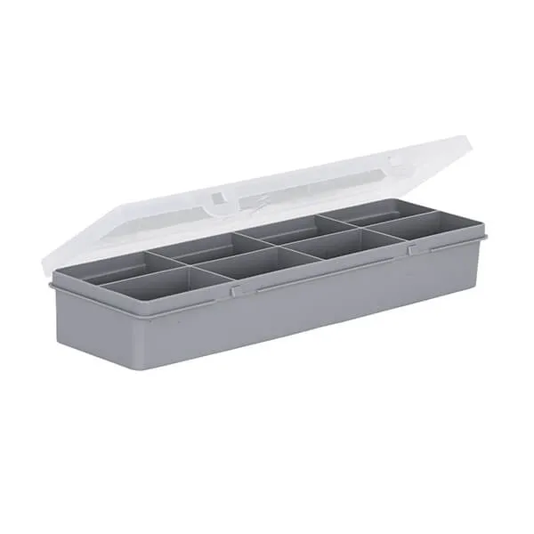 Wham Organiser Box 4.01 29cm with 8 Divisions Soft Grey/Clear