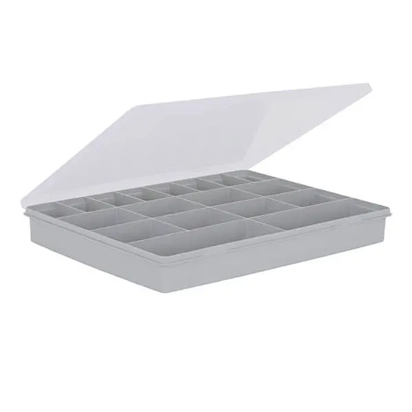 Wham Organiser Box 5.02 38cm with 18 Divisions Soft Grey/Clear