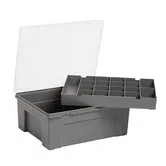 Wham Organiser Box 5.04.01 38cm with 19 Division Removable Tray Soft Grey/Clear