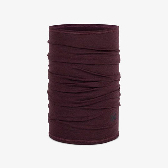 Buff Solid Garnet Merino Lightweight Tubular Neckwarmer