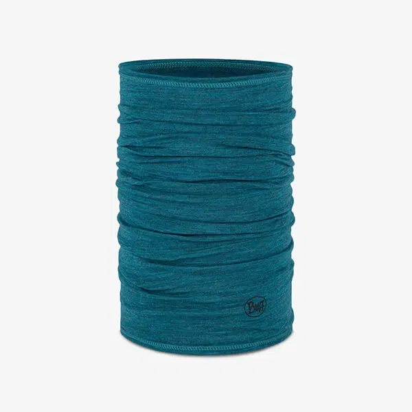 Buff Solid Teal Merino Lightweight Tubular Neckwarmer