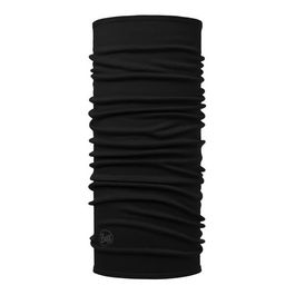 Buff Solid Black Merino Midweight Tubular Neckwarmer