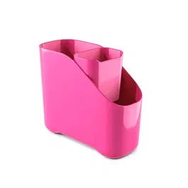 Zeal Melamine Large Sink Tidy with Inner Bucket Neon Pink