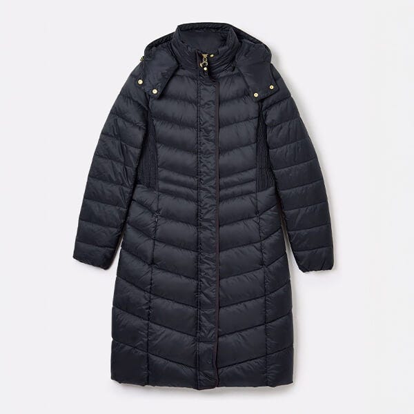 Joules Dark Navy Pembury Showerproof Longline Padded Coat