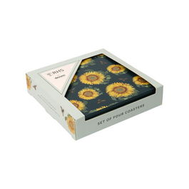 RHS Sunflower Set of 4 Coasters Navy