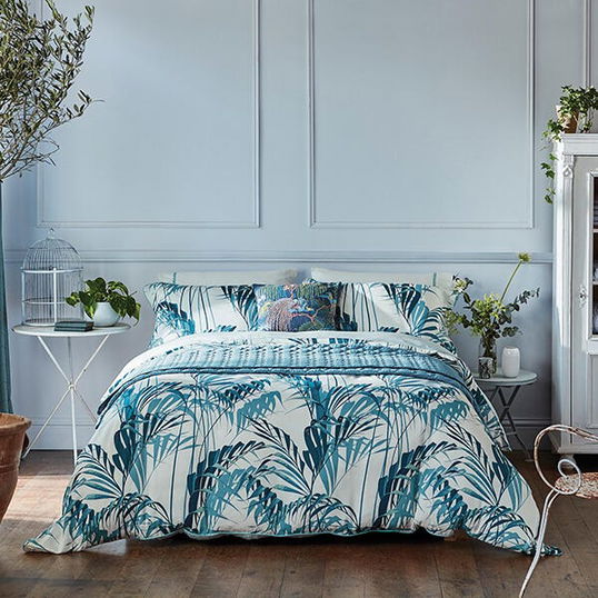 Sanderson Palmhouse Duvet Cover Set King Size Eucalyptus