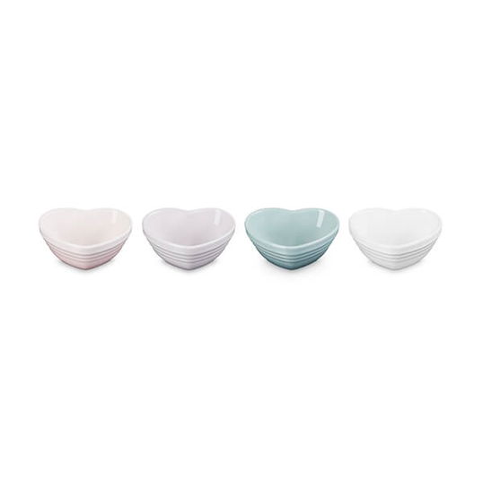 Le Creuset Stoneware Set of 4 Heart Bowls