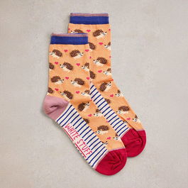 White Stuff Hedgehog Ankle Socks Orange Multi