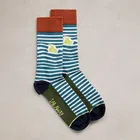 White Stuff Mens Boat Stripe Ankle Socks Teal Multi