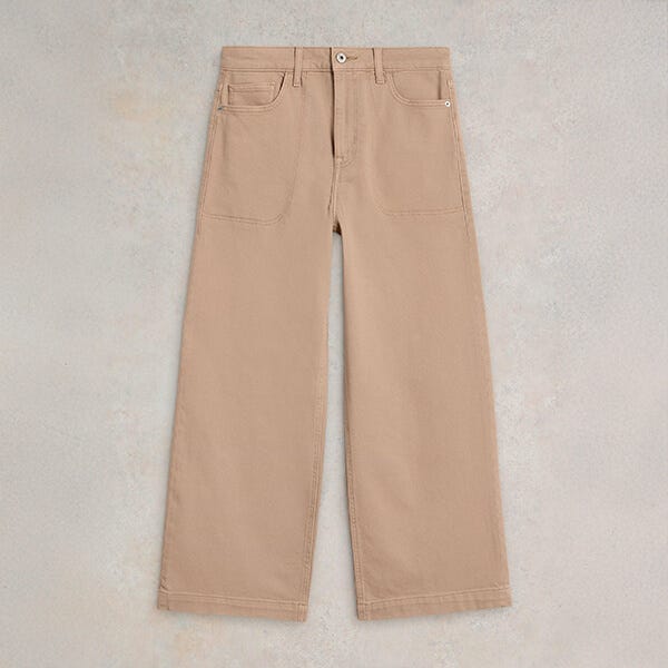 White Stuff Tia Wide Leg Crop Jeans Natural