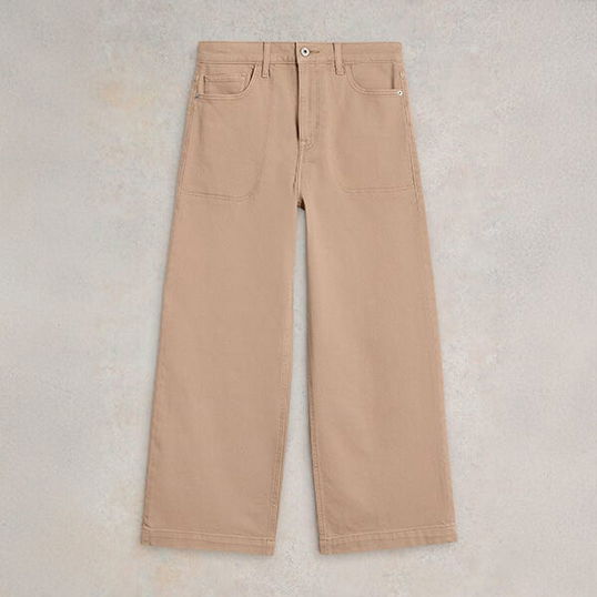 White Stuff Tia Wide Leg Crop Jeans Natural