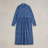 White Stuff Rylee Jersey Shirt Dress Blue Print