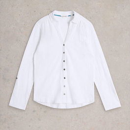 White Stuff Annie Broderie Jersey Shirt White