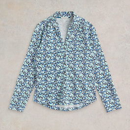 White Stuff Annie Jersey Shirt Blue Multi