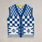 White Stuff Geo Mix Button Tank Top Blue Multi