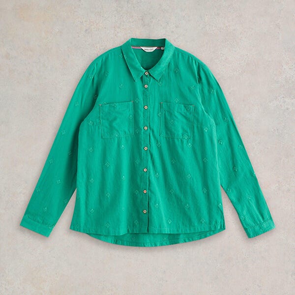 White Stuff Sophie Organic Cotton Shirt Bright Green
