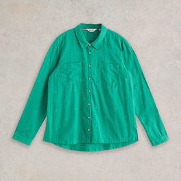 White Stuff Sophie Organic Cotton Shirt Bright Green
