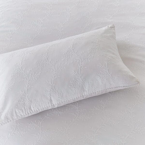 Murmur Bea Embroidery Cushion 30cm x 50cm White
