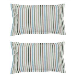 Land & Shore Barrow Stripe Oxford Pillowcase Pair Multi