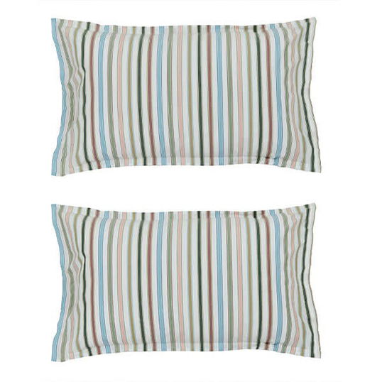 Land & Shore Barrow Stripe Oxford Pillowcase Pair Multi