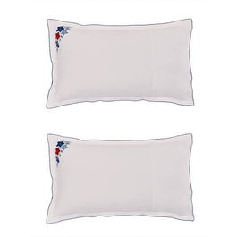 Land & Shore Fia Oxford Pillowcase Pair Blue Red