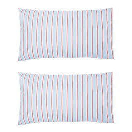 Land & Shore River Standard Pillowcase Pair Blue Red