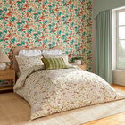 Sanderson April`s Garden Duvet Cover Super King Size Olive & Mulberry