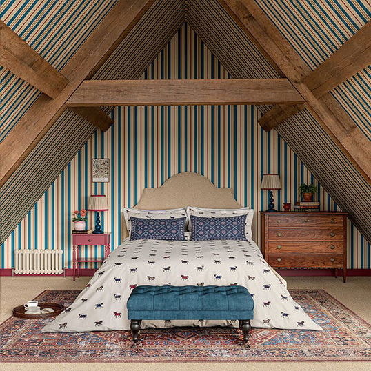 Joules Dressage Horses Duvet Cover Super King Size Creme Multi