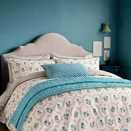 Land & Shore Ella's Cross-Stitch Duvet Cover King Size Green
